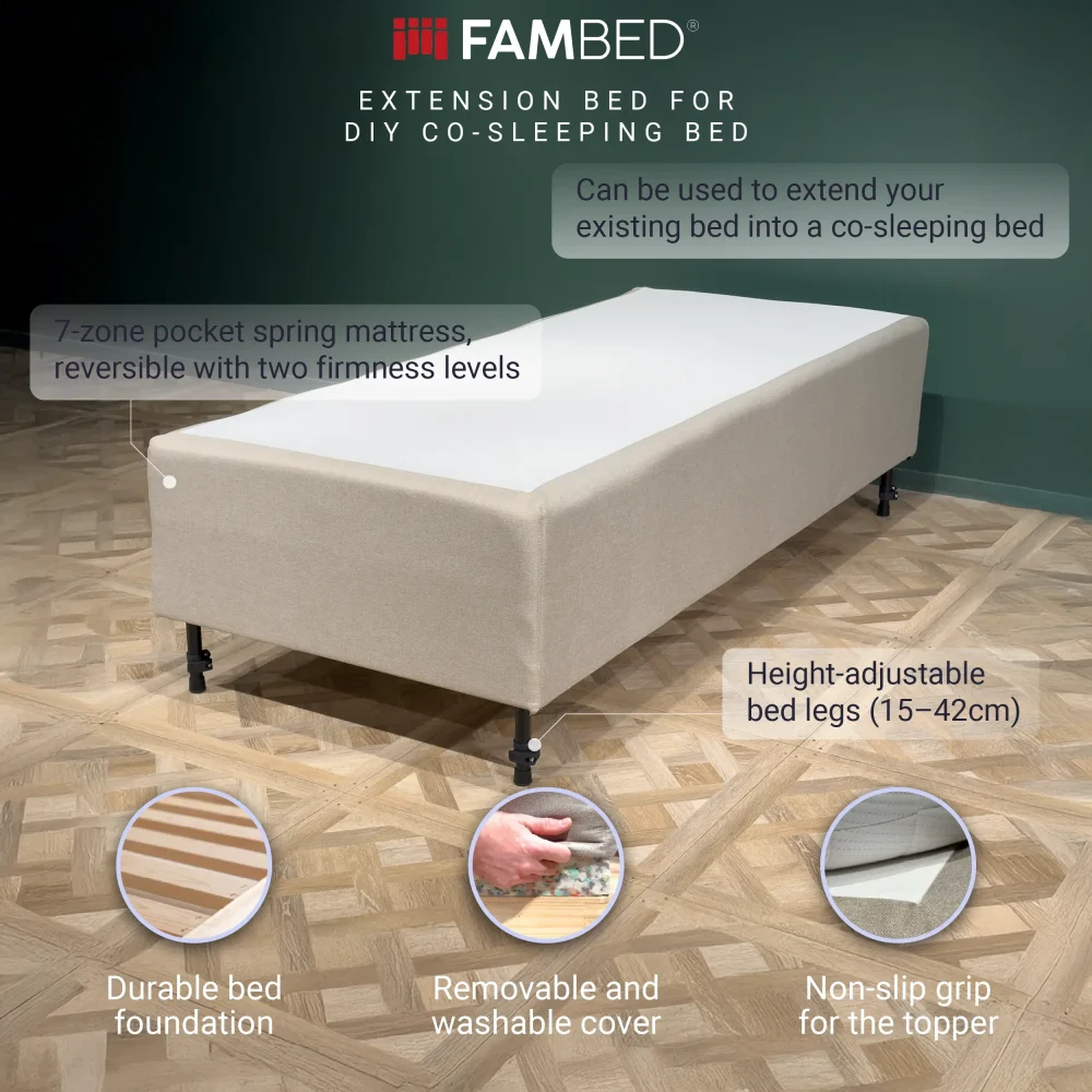 Extension bed for co-sleeping solution