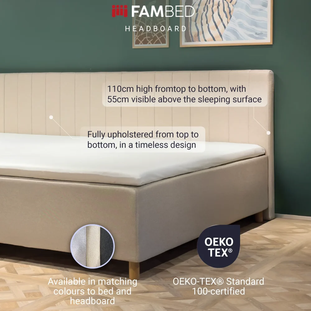 Fambed extra wide headboard for co-sleeping beds