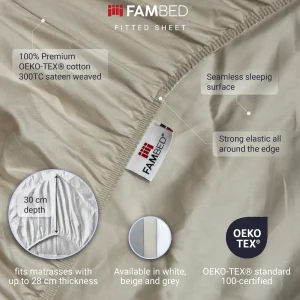 Fambed large fitted sheet cotton sateen